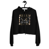 Rebel Reader Crop Hoodie Gold Logo