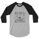 Rebel Reader 3/4 sleeve raglan shirt Black Logo