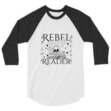 Rebel Reader 3/4 sleeve raglan shirt Black Logo