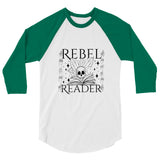 Rebel Reader 3/4 sleeve raglan shirt Black Logo