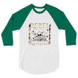 Rebel Reader 3/4 sleeve raglan shirt Gold Logo