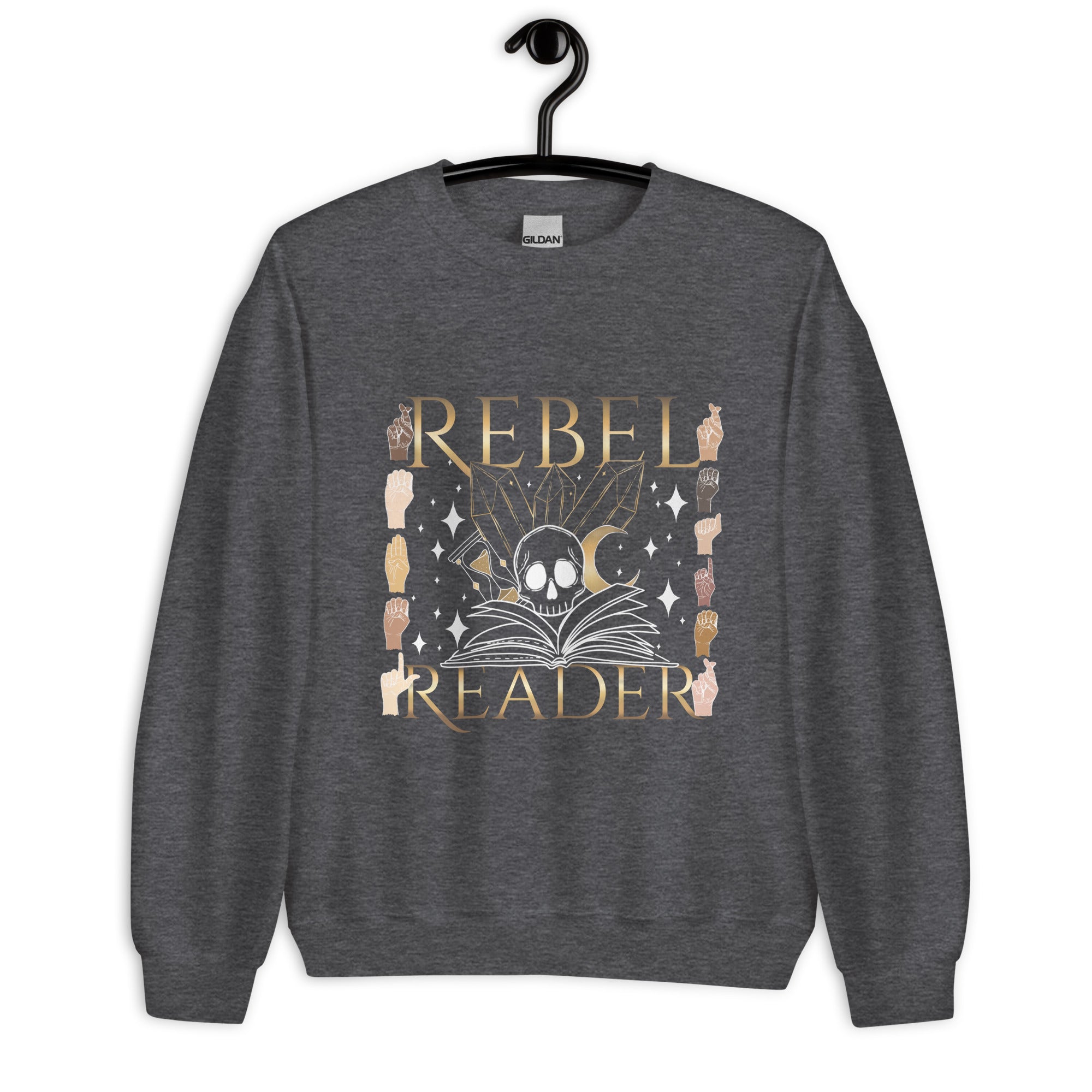 Rebel Reader Unisex Sweatshirt Gold Logo