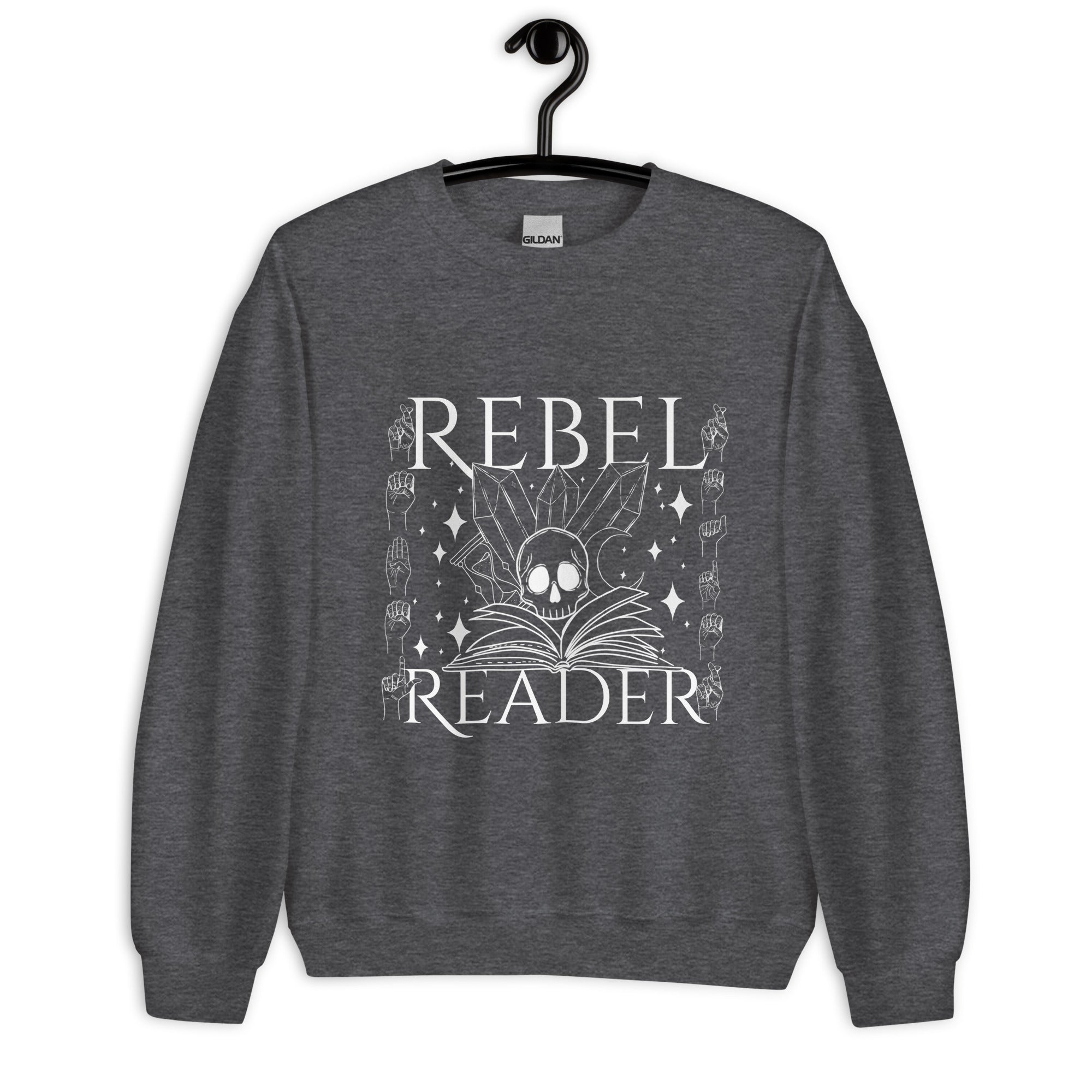 Rebel Reader Unisex Sweatshirt White Logo