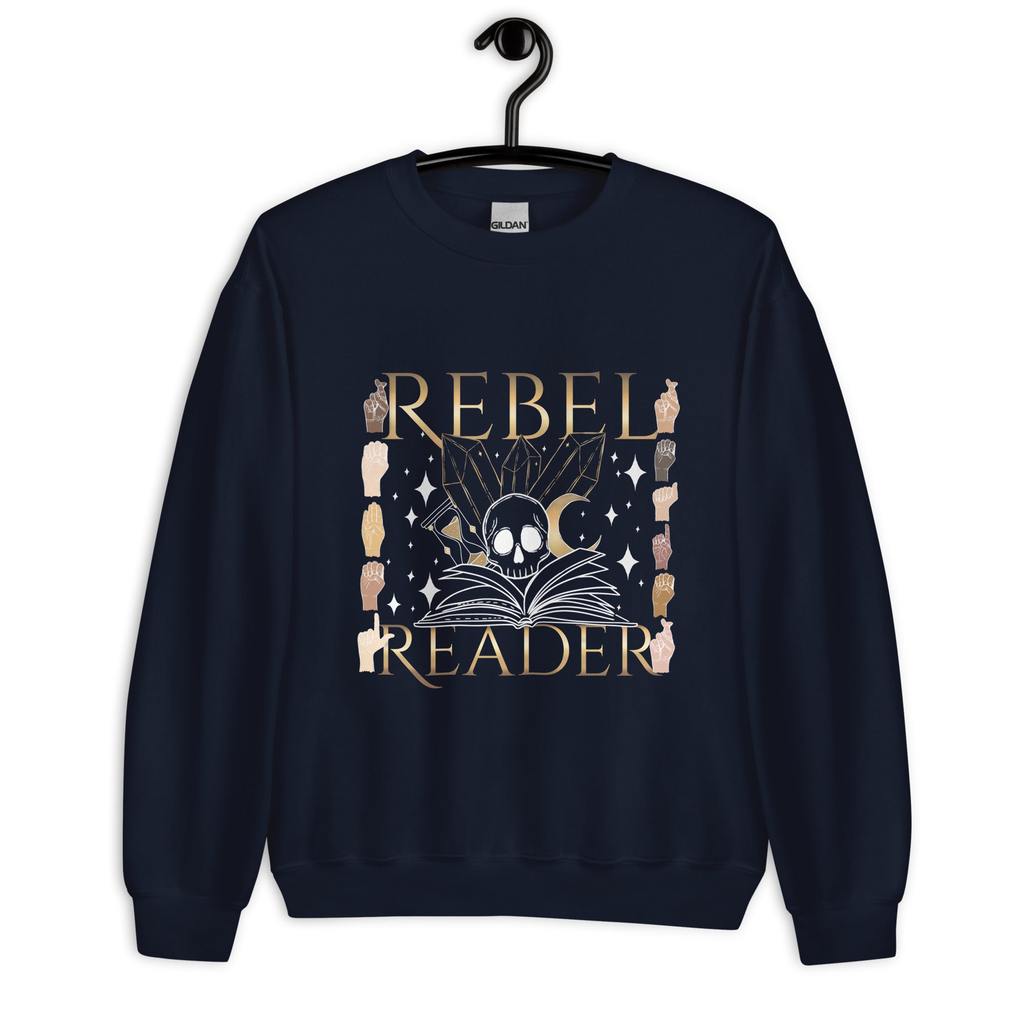 Rebel Reader Unisex Sweatshirt Gold Logo