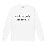 Neri Quote "Melancholy Meatsuit" Comfort Colors Long-Sleeve - Black Logo