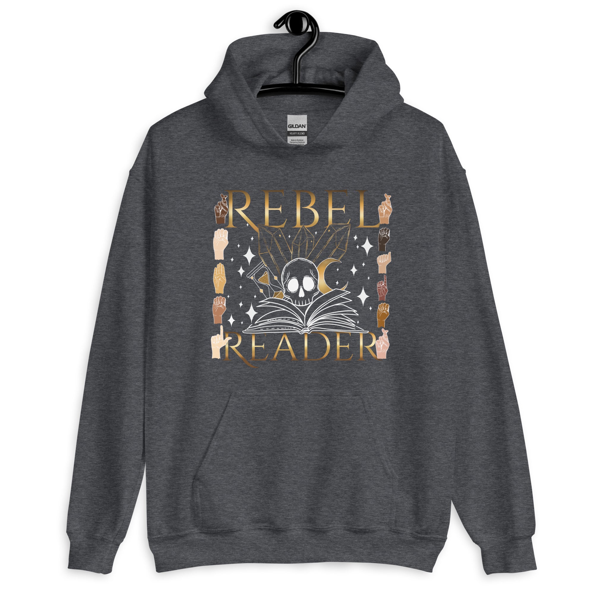 Rebel Reader Unisex Hoodie Gold Logo