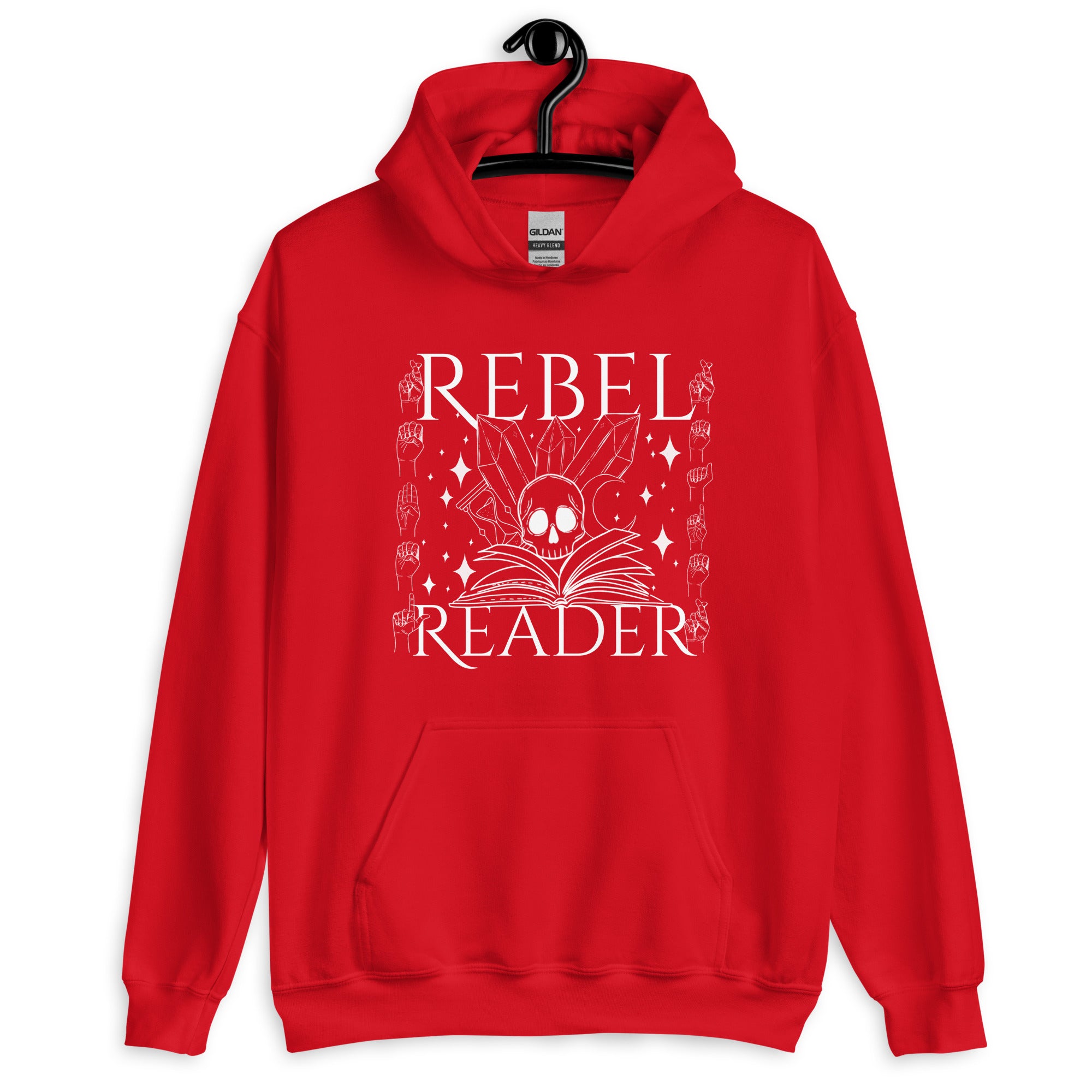 Rebel Reader Unisex Hoodie White Logo