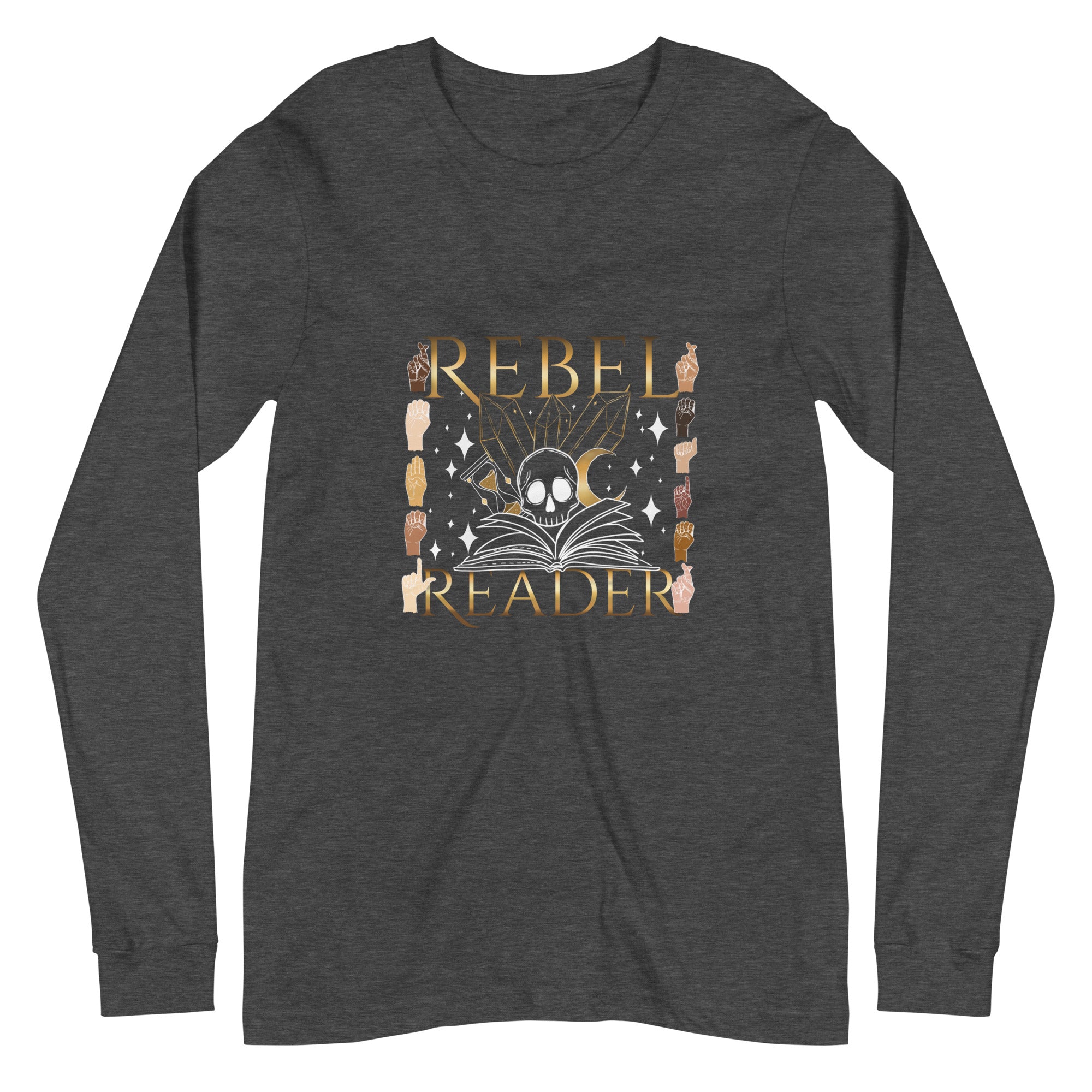 Rebel Reader Unisex Long Sleeve Tee Gold Logo