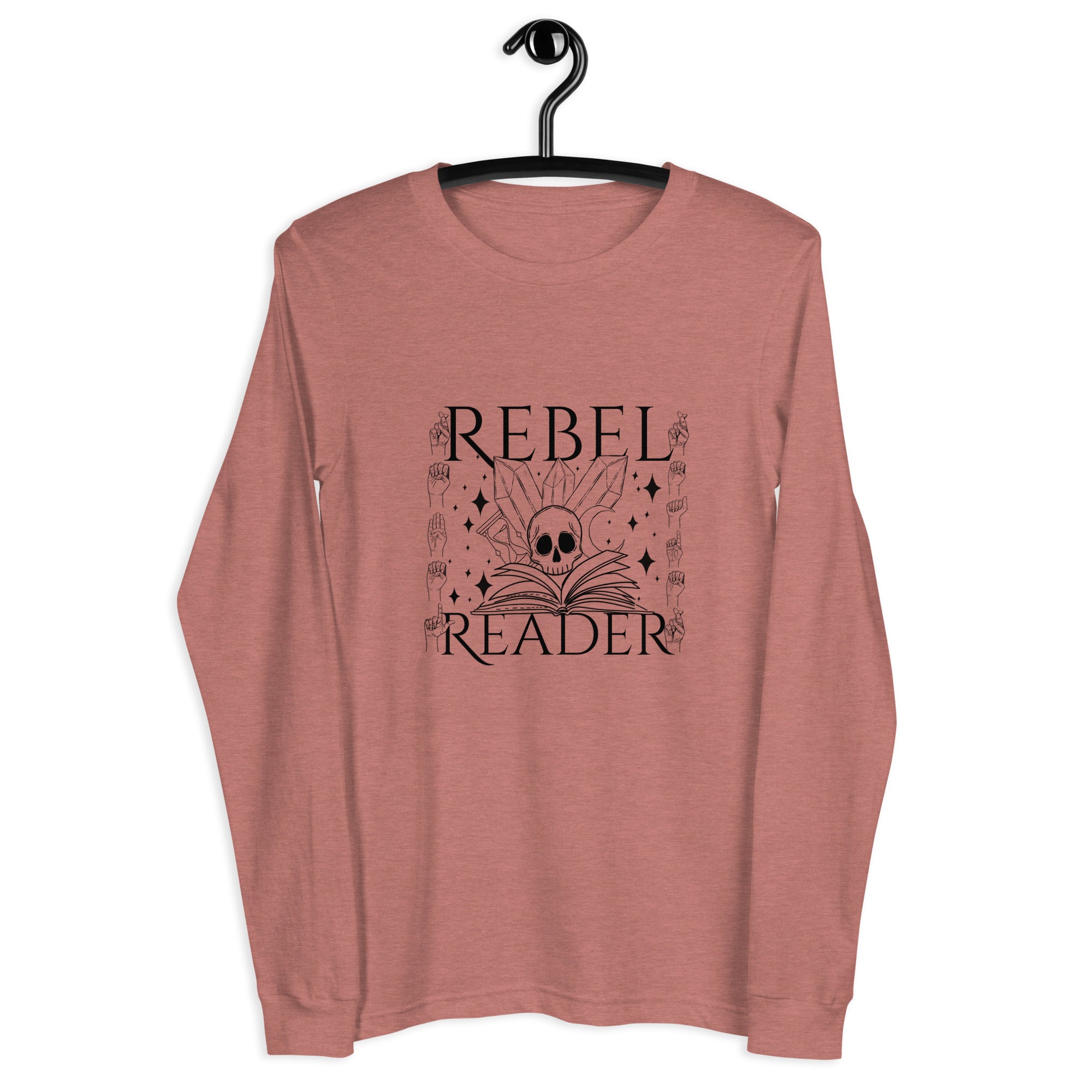 Rebel Reader Unisex Long Sleeve Tee Black Logo